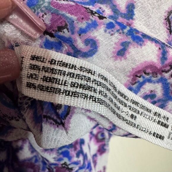 Free‎ People Intimately Pretty Little Thing Cami Women M Purple White Multi Boho - Picture 5 of 11